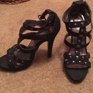 Black studded heels